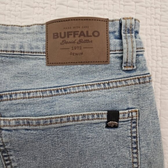 Buffalo David Bitton Straight Six Jeans Men's 34x30 Light Wash NWT Stretch NEW - Picture 7 of 16